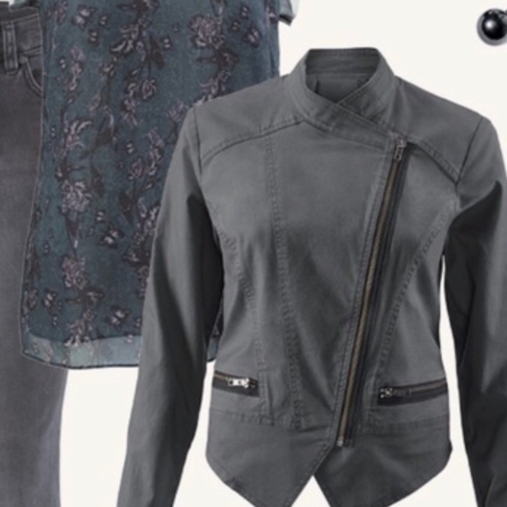 CABI asymmetrical moto jacket
